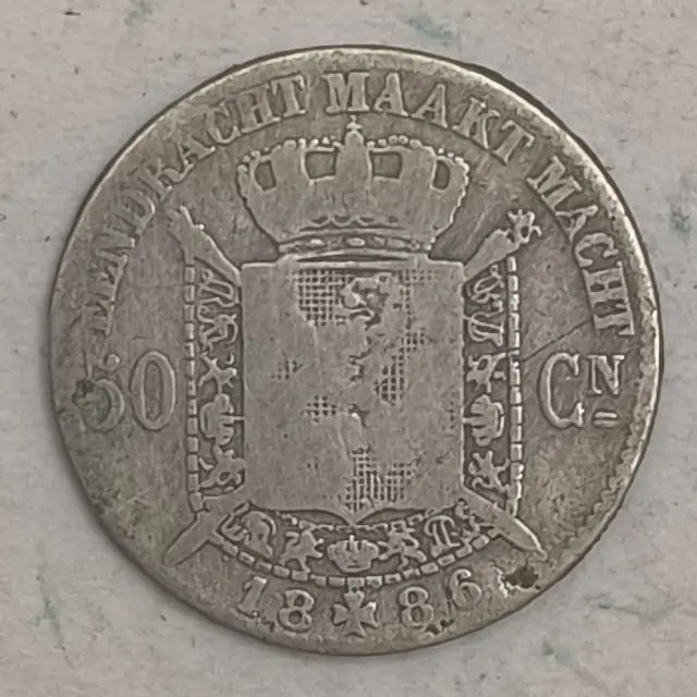 Rückseite : 50 Centimes - Léopold II niederländischer Text