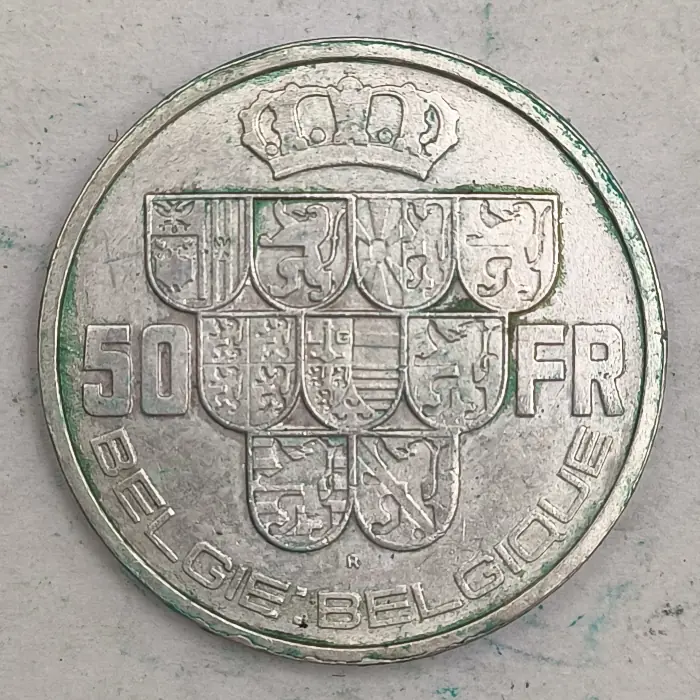 Rückseite : 50-franc silver coin 1939 Leopold III BELGIQUE:BELGIE