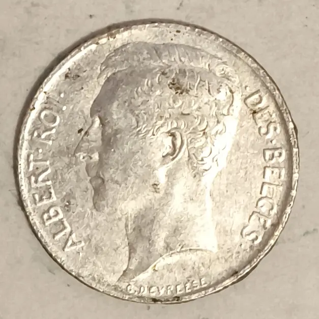 Obverse : 50 cents - Albert I in French