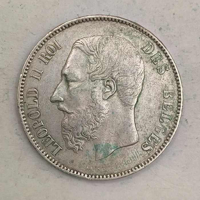 Obverse : 5 francs 1873 Leopold II King of the Belgians