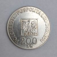 Obverse : Poland 200 zlotych 30th Anniversary of Peoples Republic 1974