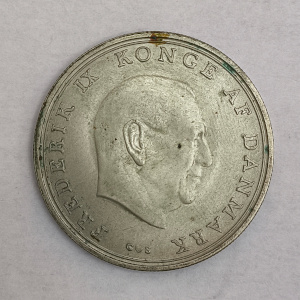 Obverse : Denmark 10 kroner Wedding of Princess - Frederick IX 1968