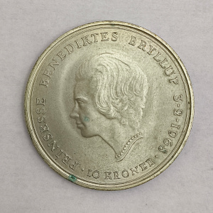 Rückseite : Dänemark 10 Kronen Hochzeit der Prinzessin - Frederik IX 1968