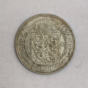 Rückseite : Dänemark 2 Kronen Silberhochzeit - Christian X 1923