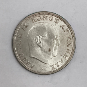 Obverse : Denmark 5 kroner Wedding of Princess Anne Marie - Frederick IX 1964-♥ C