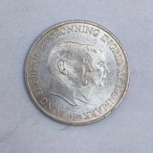 Obverse : Denmark 2 kroner Campaign Against Tuberculosis in Greenland - Frederick IX 1953-♥ C