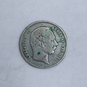 Obverse : Denmark 1 krone Christian IX 1875 ♥ CS