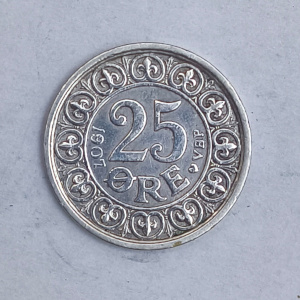 Rückseite : Dänemark 25 öre Friedrich VIII 1907 ♥ VBP