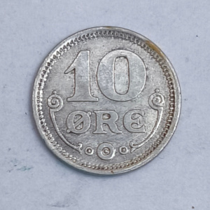 Rückseite : Dänemark 10 öre Christian X 1919 ♥ HCN