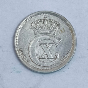 Obverse : Denmark 10 öre Christian X 1919 ♥ HCN