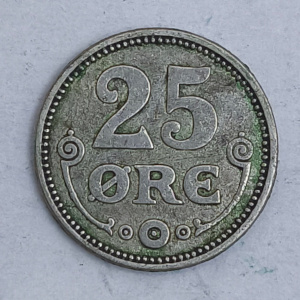 Rückseite : Dänemark 25 öre Christian X 1916 ♥ VBP