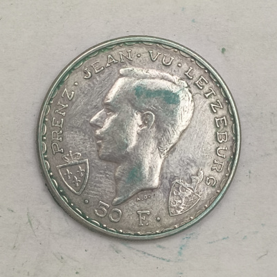 Obverse : Luxembourg 50 francs 600th Anniversary - Death of John the Bling 1946-Proof