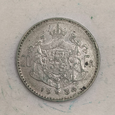 Rückseite : 20-franc-Münze - Albert I. in niederländisch