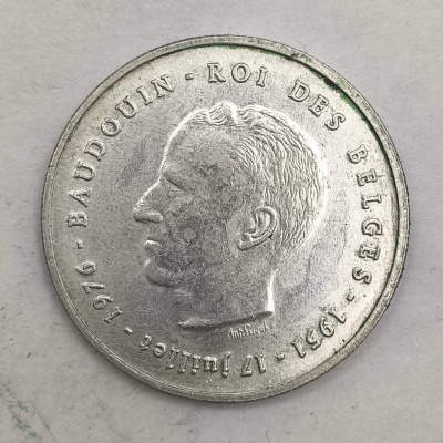 Obverse : 250 francs - Baudouin I - 25th anniversary of the induction coin in French