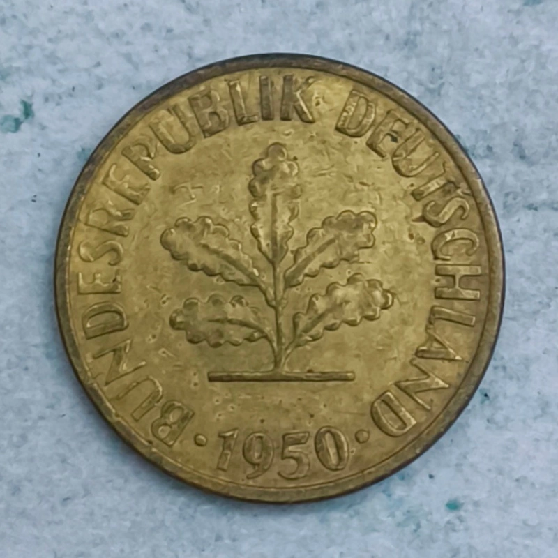 Obverse : Allemagne 5 pfennigs 1950 petit J