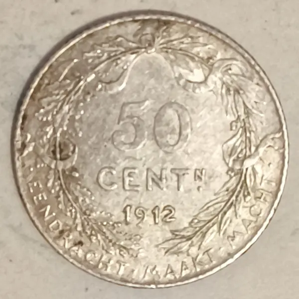 Rückseite : 50 Centimes - Albert I. in niederländisch