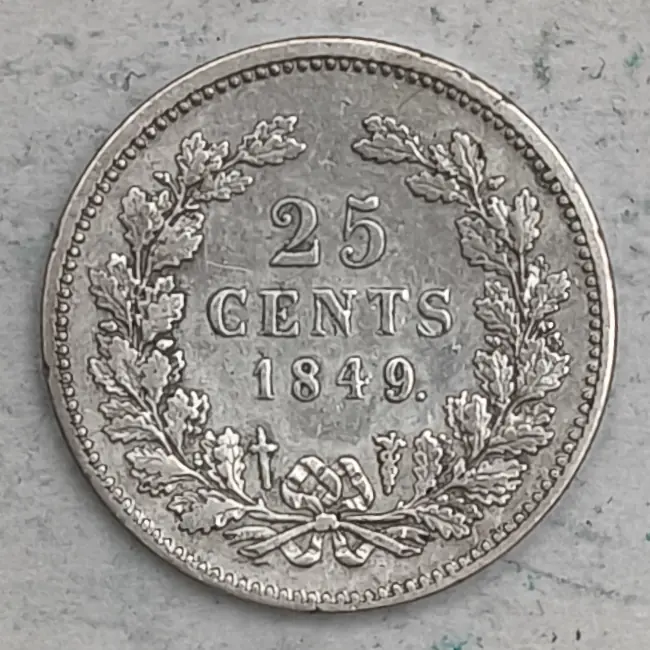 Rückseite : Niederlande 25 Cent 1849