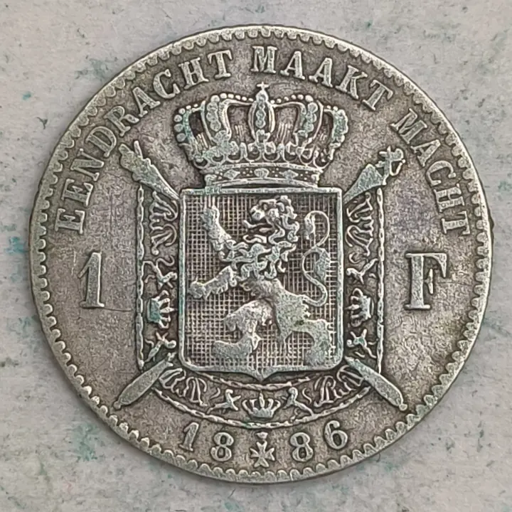 Rückseite : 1-franc-Münze - Léopold II KONING DER BELGEN - 1886