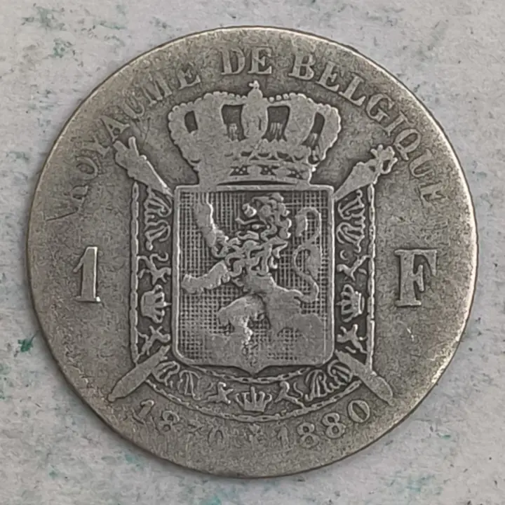 Rückseite : 1 franc - Leopold II - 50. Jahrestag der Unabhängigkeit