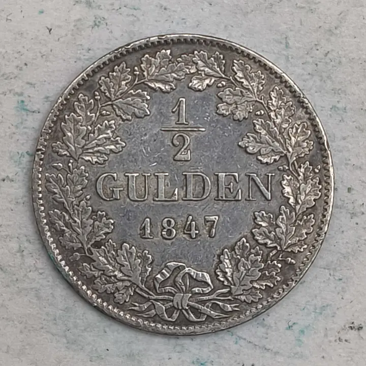 Rückseite : Württemberg ½ Gulden 1847