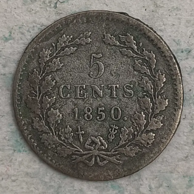 Rückseite : Niederlande 5 Cent 1850 b