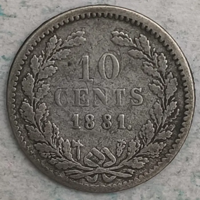 Rückseite : Niederlande 10 Cent 1881