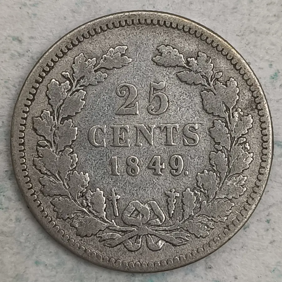 Rückseite : Niederlande, 25 Cent - Willem III 1849