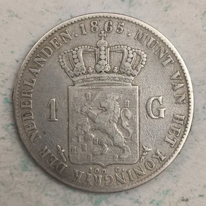 Rückseite : 1 Gulden, Wilhelm III, 1865