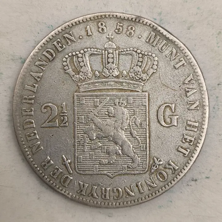 Rückseite : Niederlande, 2½ Gulden, Wilhelm III, 1858
