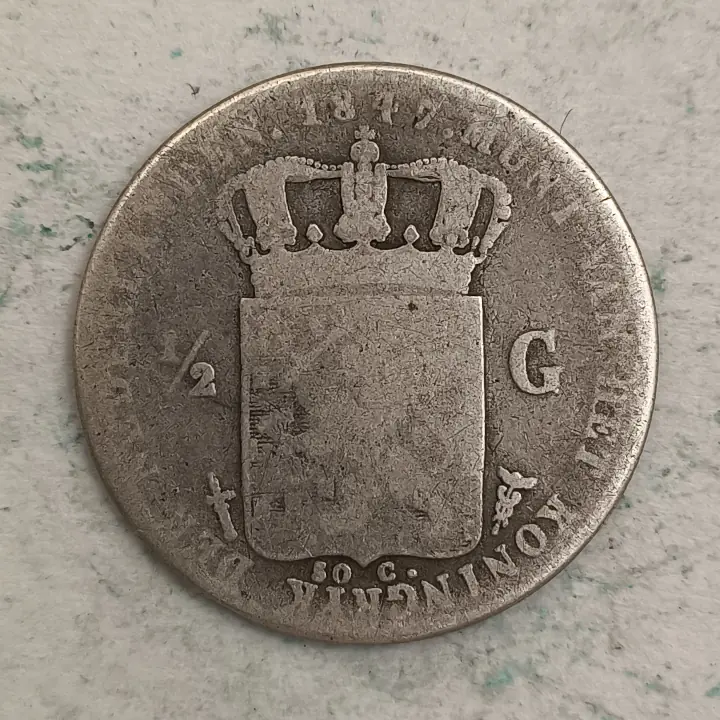 Rückseite : Niederlande, ½ Gulden, Wilhelm II 1847