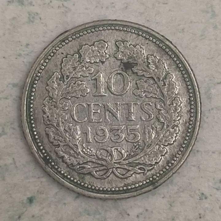 Rückseite : Niederlande 10 Cent - Königin Wilhelmina - 1935