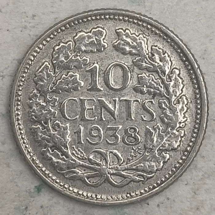 Rückseite : Niederlande 10 Cent - Königin Wilhelmina - 1938