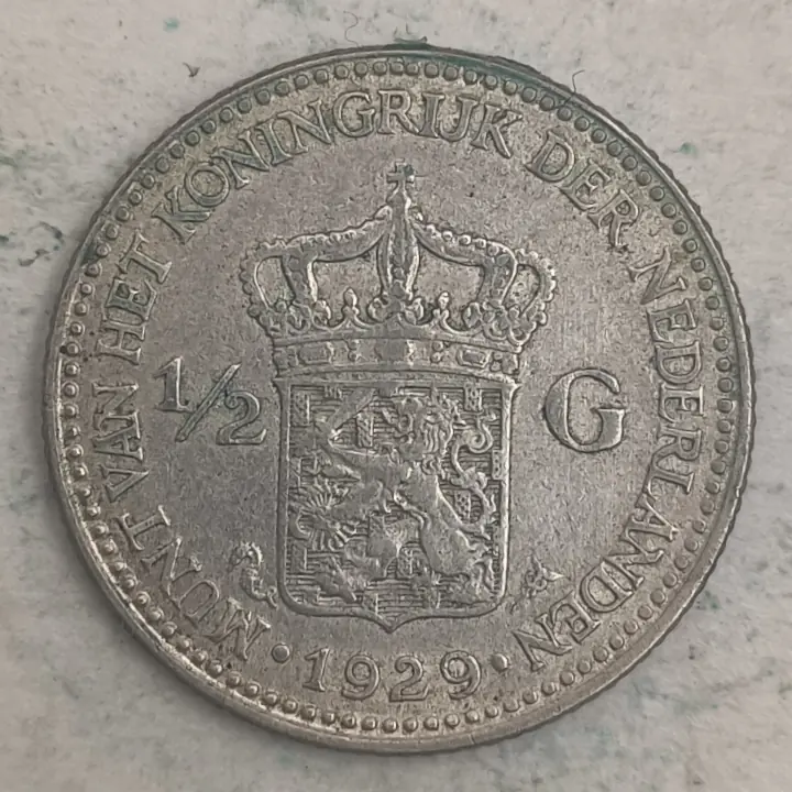 Rückseite : Niederlande ½ Gulden - Königin Wilhelmina - 1929