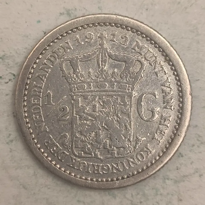 Rückseite : Niederlande ½ Gulden - Königin Wilhelmina - 1912