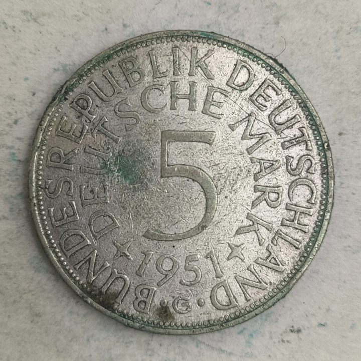 Rückseite : Deutschland - 5 deutsche Mark - 1951