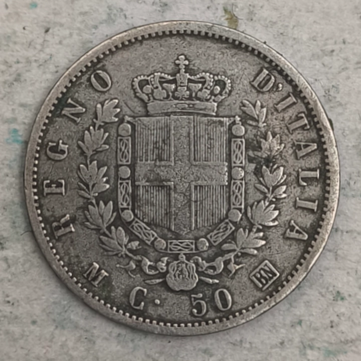 Rückseite : Italie - 50 centesimi 1863- M BN écu