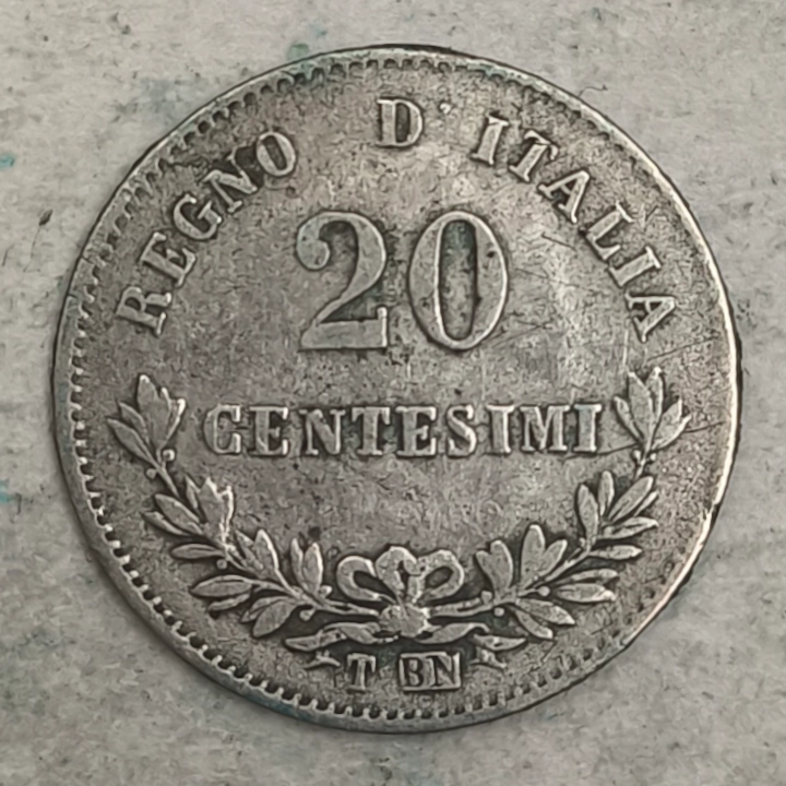 Rückseite : Italien - 20 Centesimi 1863 - T BN
