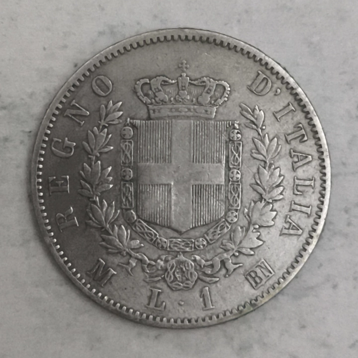 Rückseite : Italien - 1 lira VITORIO EMANUELE 1863 - M