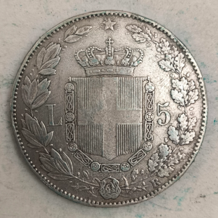 Rückseite : Italien - 5 Lire 1879 R - Umberto I