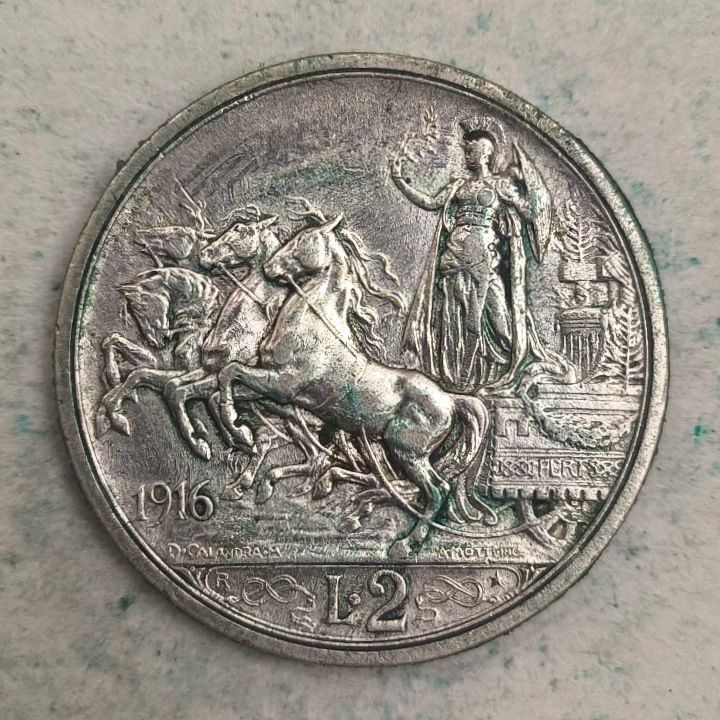 Rückseite : Italien - 2 Lire 1916 R - Vittorio Emanuelle III