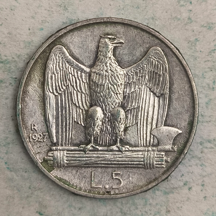 Rückseite : Italien - 5 Lire 1927 R - Vittorio Emanuele III
