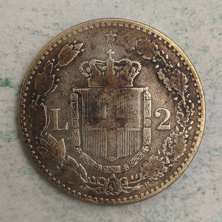 Rückseite : Italien - 2 Lire 1887 R - Umberto I