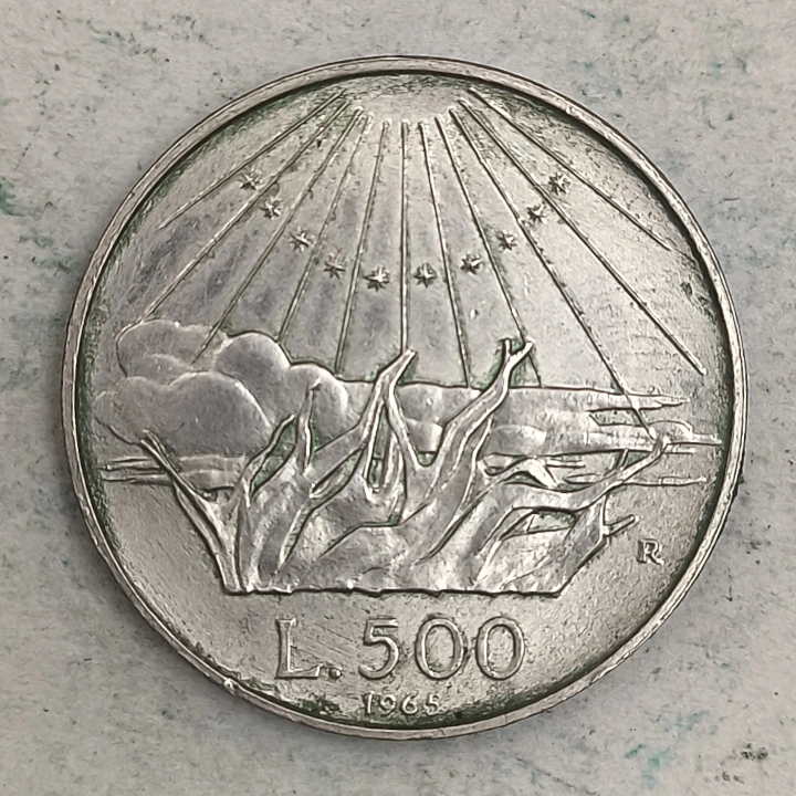 Rückseite : Italien - 500 Lire 1965 R - Dante Alighieri