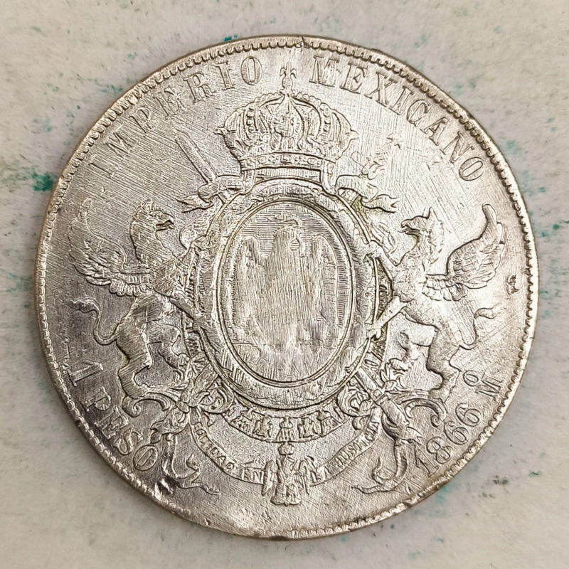 Rückseite : Mexiko 1 Peso - Maximilien I. 1866 Mo