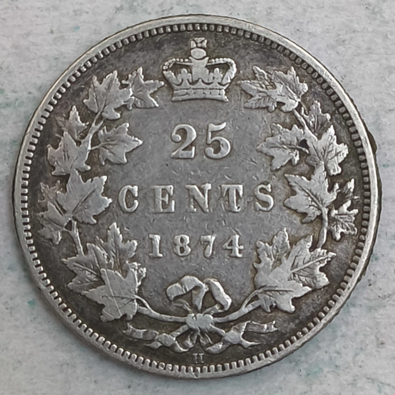 Rückseite : Kanada 25 Cent - Victoria 1874 H