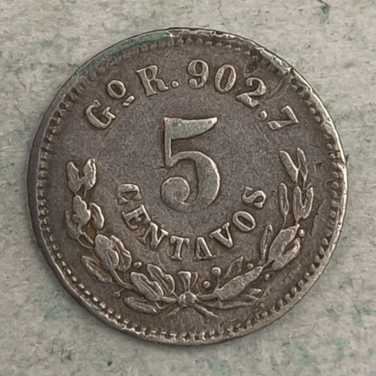 Rückseite : Mexiko 5 Centavos 1892 Go R
