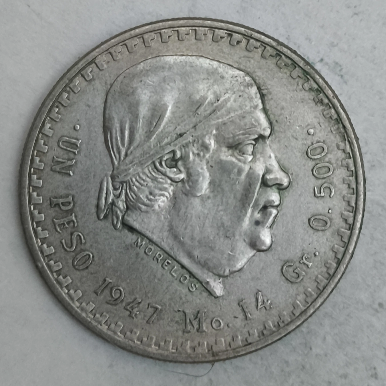 Rückseite : Mexico 1 peso 1947 Mo