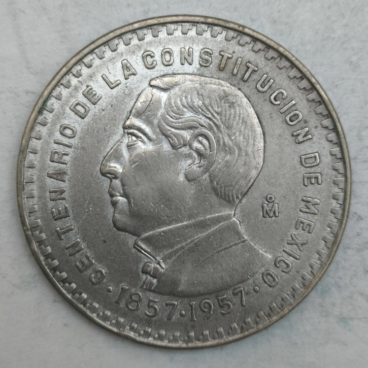 Rückseite : Mexico 1 peso 1957 Mo - 100. Jahrestag der Verfassung von Mexiko