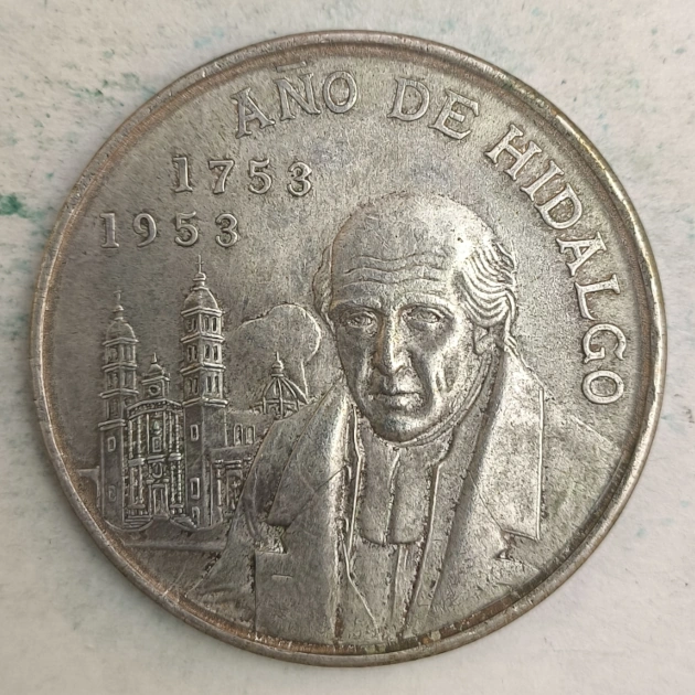 Rückseite : Mexico 5 Pesos 1953 Mo Hidalgo
