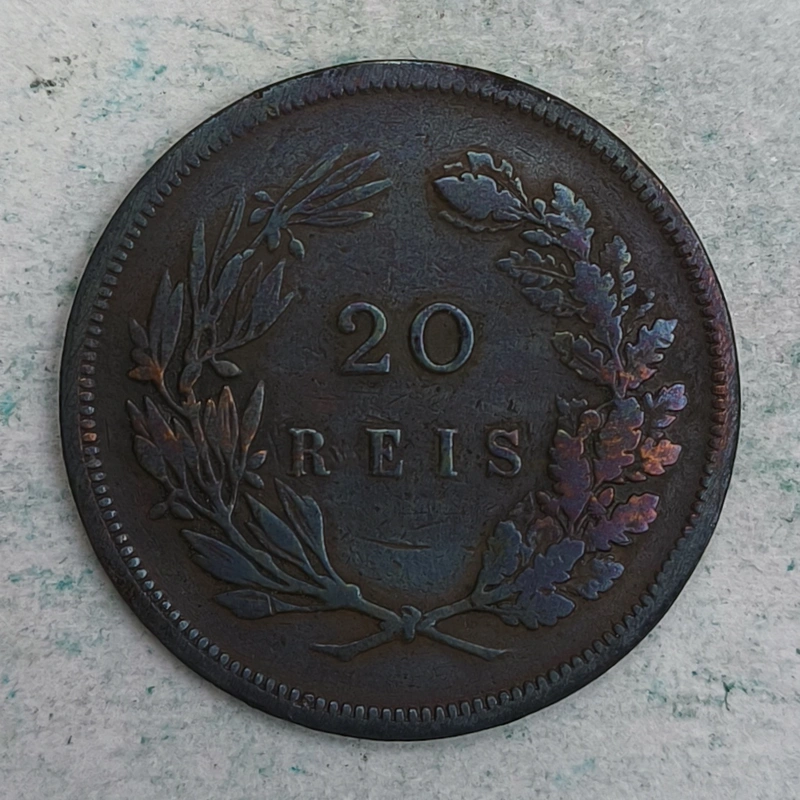 Rückseite : Portugal 20 réis 1892 - Karl I. (Pariser Münze)